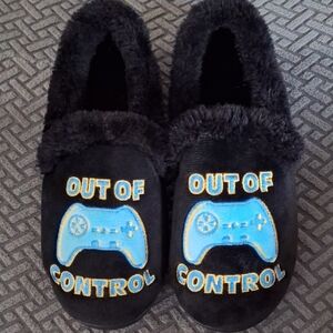 Black and Blue Gaming Slippers